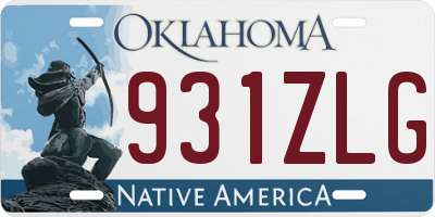 OK license plate 931ZLG