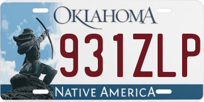 OK license plate 931ZLP