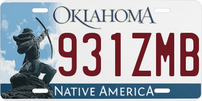 OK license plate 931ZMB