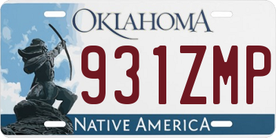 OK license plate 931ZMP