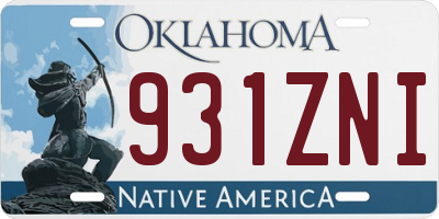 OK license plate 931ZNI