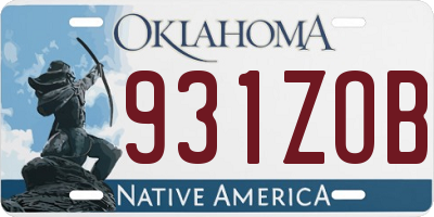 OK license plate 931ZOB