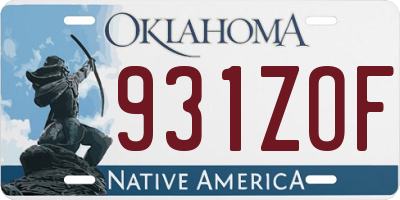 OK license plate 931ZOF