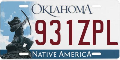 OK license plate 931ZPL