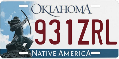 OK license plate 931ZRL