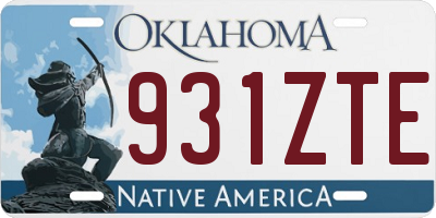 OK license plate 931ZTE