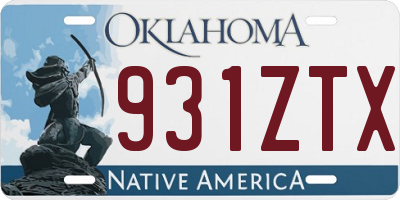 OK license plate 931ZTX