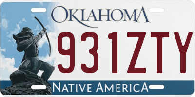 OK license plate 931ZTY