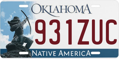 OK license plate 931ZUC