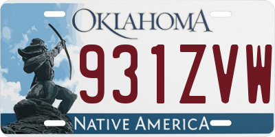 OK license plate 931ZVW