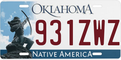 OK license plate 931ZWZ