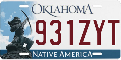 OK license plate 931ZYT