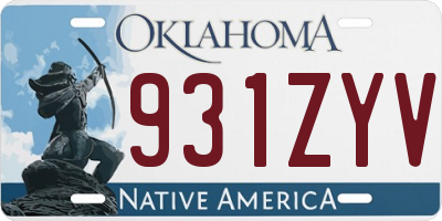 OK license plate 931ZYV