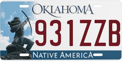 OK license plate 931ZZB