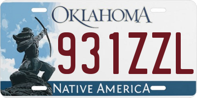 OK license plate 931ZZL
