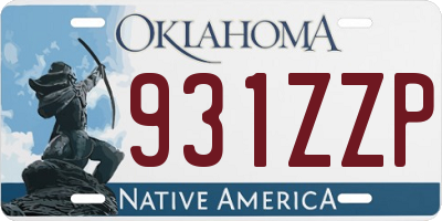 OK license plate 931ZZP