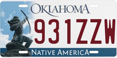 OK license plate 931ZZW