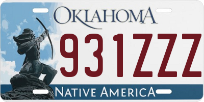 OK license plate 931ZZZ