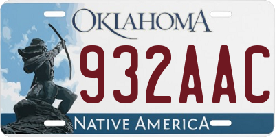 OK license plate 932AAC