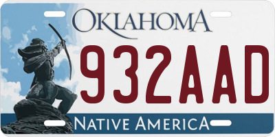 OK license plate 932AAD