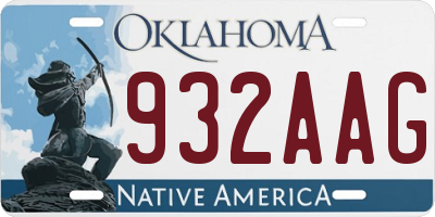 OK license plate 932AAG