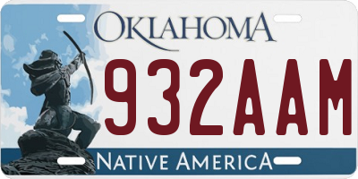 OK license plate 932AAM