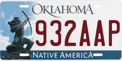 OK license plate 932AAP