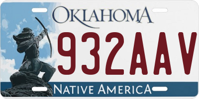 OK license plate 932AAV