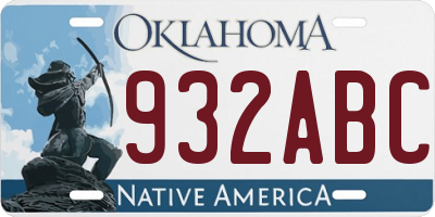 OK license plate 932ABC