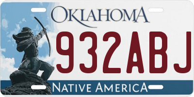 OK license plate 932ABJ