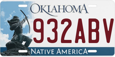OK license plate 932ABV