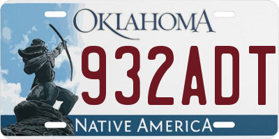 OK license plate 932ADT