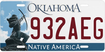 OK license plate 932AEG