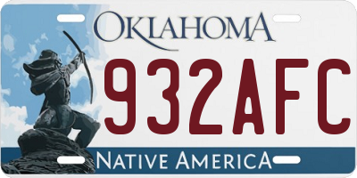 OK license plate 932AFC