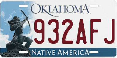 OK license plate 932AFJ