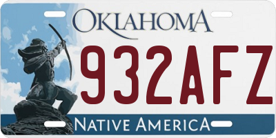 OK license plate 932AFZ