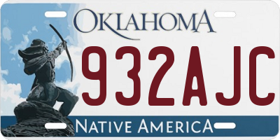 OK license plate 932AJC
