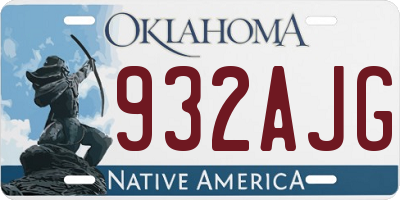 OK license plate 932AJG