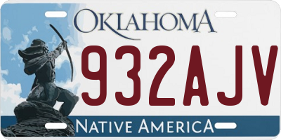 OK license plate 932AJV