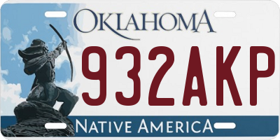 OK license plate 932AKP