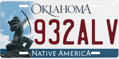 OK license plate 932ALV