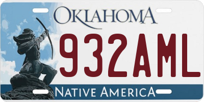 OK license plate 932AML