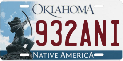 OK license plate 932ANI