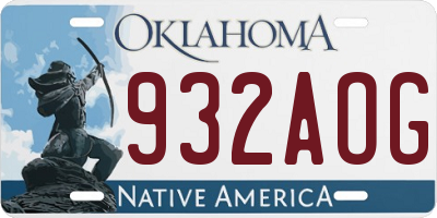 OK license plate 932AOG