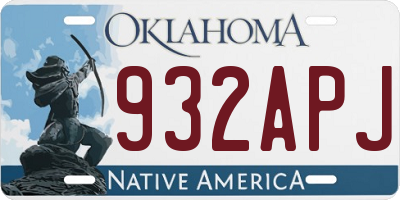 OK license plate 932APJ