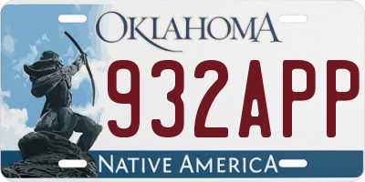 OK license plate 932APP