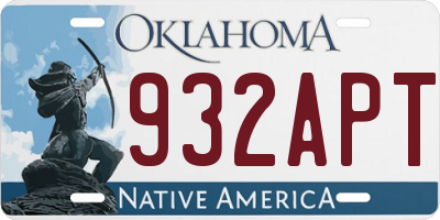 OK license plate 932APT