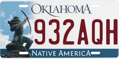 OK license plate 932AQH
