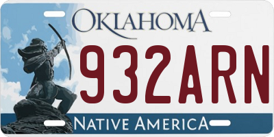 OK license plate 932ARN