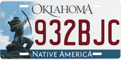 OK license plate 932BJC